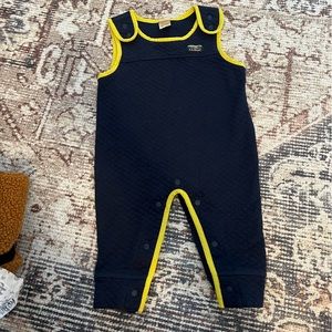 L.L. Bean Navy and Yellow Infant Overall Outerwear One Piece